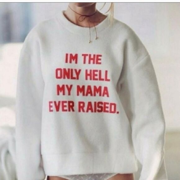 Dolls Kill "I'm The Only Hell My Mama Ever Raised" Pullover Fleece Sweat… - Picture 5 of 9